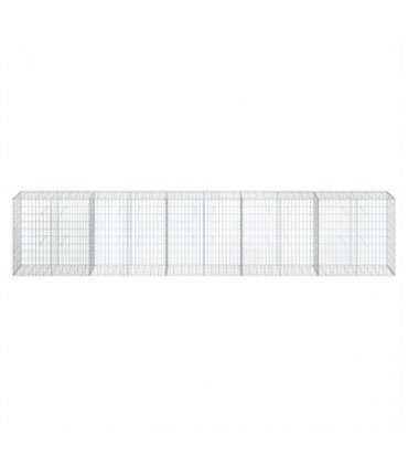 vidaXL Gabion Basket with Cover 500x50x100 cm Galvanised Iron — Size: 500 x 50 x 100 cm