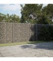 vidaXL Gabion Basket with Cover 600x50x200 cm Galvanised Iron — Size: 600 x 50 x 200 cm