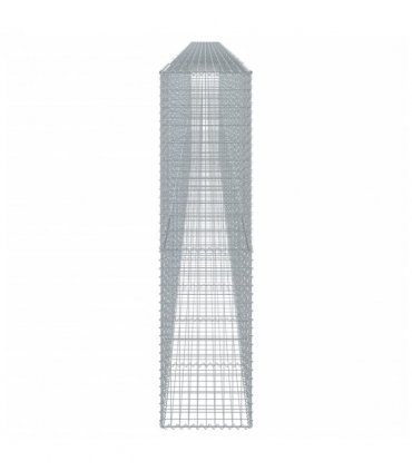 vidaXL Gabion Basket with Cover 1200x50x200 cm Galvanised Iron — Size: 1200 x 50 x 200 cm