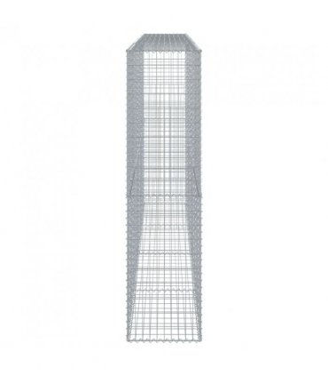 vidaXL Gabion Basket with Cover 400x50x200 cm Galvanised Iron — Size: 400 x 50 x 200 cm