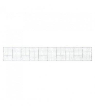vidaXL Gabion Basket with Cover 1000x50x150 cm Galvanised Iron — Size: 1000 x 50 x 150 cm