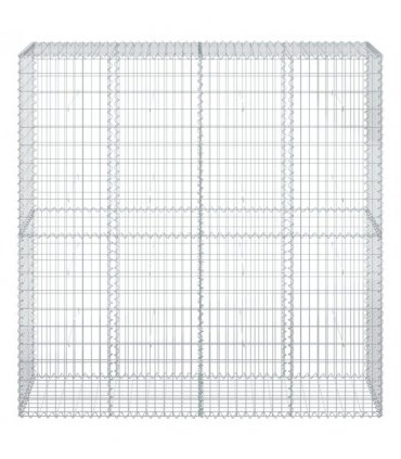 vidaXL Gabion Basket with Cover 200x50x200 cm Galvanised Iron — Size: 200 x 50 x 200 cm