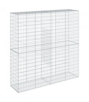 vidaXL Gabion Basket with Cover 200x50x200 cm Galvanised Iron — Size: 200 x 50 x 200 cm