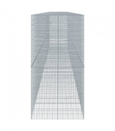 vidaXL Gabion Basket with Cover 1150x100x200 cm Galvanised Iron — Size: 1150 x 100 x 200 cm