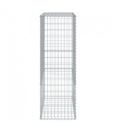 vidaXL Gabion Basket with Cover 300x50x150 cm Galvanised Iron — Size: 300 x 50 x 150 cm