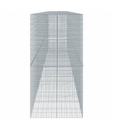 vidaXL Gabion Basket with Cover 1050x100x200 cm Galvanised Iron — Size: 1050 x 100 x 200 cm