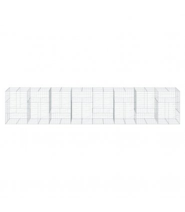 vidaXL Gabion Basket with Cover 800x100x150 cm Galvanised Iron — Size: 800 x 100 x 150 cm