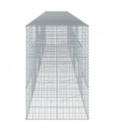 vidaXL Gabion Basket with Cover 800x100x150 cm Galvanised Iron — Size: 800 x 100 x 150 cm