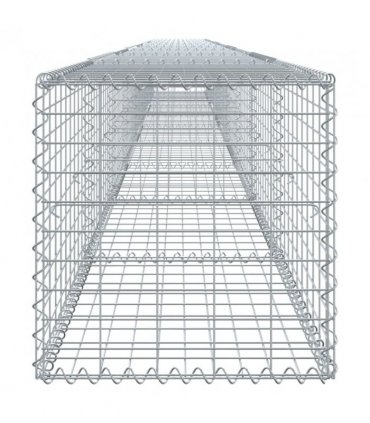 vidaXL Gabion Basket with Cover 900x50x50 cm Galvanised Iron — Size: 900 x 50 x 50 cm