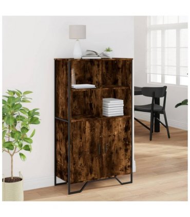 vidaXL Highboard Smoked Oak 79.5x35.5x137.5 cm Engineered wood