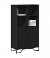 vidaXL Highboard Black 79.5x35.5x137.5 cm Engineered wood
