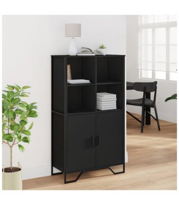 vidaXL Highboard Black 79.5x35.5x137.5 cm Engineered wood