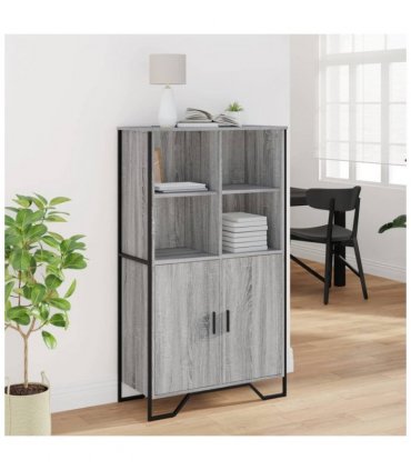 vidaXL Highboard Grey Sonoma 79.5x35.5x137.5 cm Engineered wood