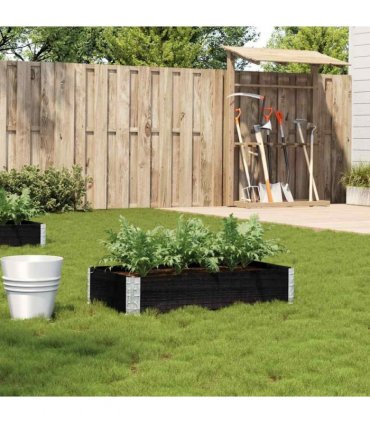 vidaXL Garden Planter Black 100x50 cm Solid Wood Pine — Size: 100 x 50 x 21.5 cm