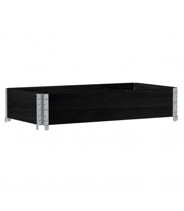 vidaXL Garden Planter Black 100x50 cm Solid Wood Pine — Size: 100 x 50 x 21.5 cm