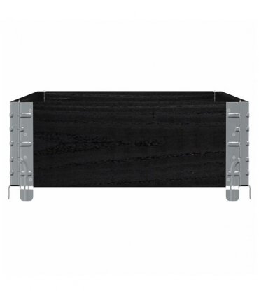 vidaXL Garden Planter Black 100x50 cm Solid Wood Pine — Size: 100 x 50 x 21.5 cm