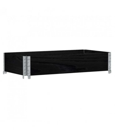vidaXL Garden Planter Black 100x50 cm Solid Wood Pine — Size: 100 x 50 x 21.5 cm