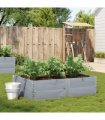 vidaXL Garden Planter Grey 150x100 cm Solid Wood Pine — Size: 150 x 100 x 41 cm