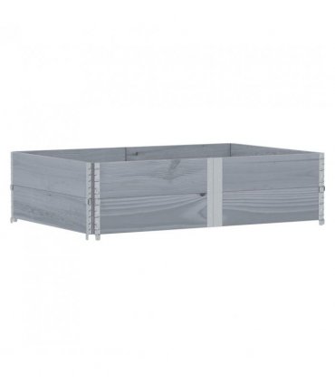vidaXL Garden Planter Grey 150x100 cm Solid Wood Pine — Size: 150 x 100 x 41 cm
