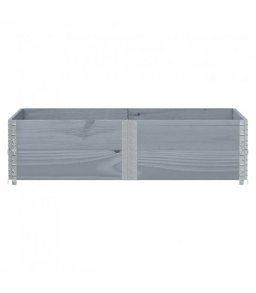 vidaXL Garden Planter Grey 150x100 cm Solid Wood Pine — Size: 150 x 100 x 41 cm