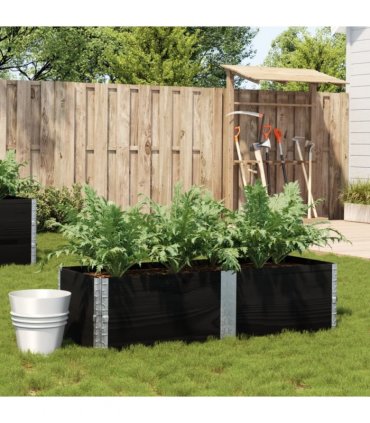 vidaXL Garden Planter Black 150x50 cm Solid Wood Pine — Size: 150 x 50 x 41 cm