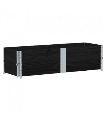 vidaXL Garden Planter Black 150x50 cm Solid Wood Pine — Size: 150 x 50 x 41 cm