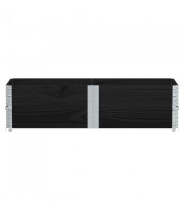 vidaXL Garden Planter Black 150x50 cm Solid Wood Pine — Size: 150 x 50 x 41 cm