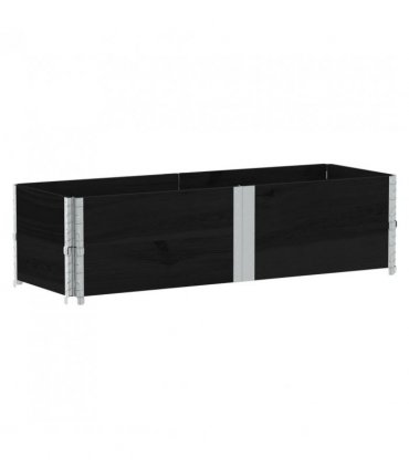 vidaXL Garden Planter Black 150x50 cm Solid Wood Pine — Size: 150 x 50 x 41 cm