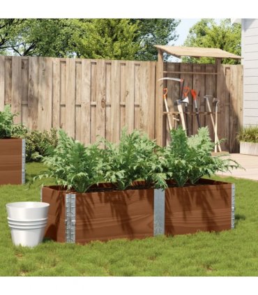 vidaXL Garden Planter Brown 150x50 cm Solid Wood Pine — Colour: dark brown, Size: 150 x 50 x 41 cm
