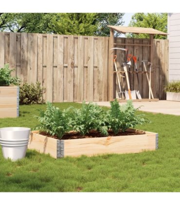 vidaXL Garden Planter 120x80 cm Solid Pine Wood — Colour: natural, Size: 120 x 80 x 21.5 cm
