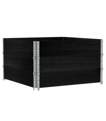 vidaXL Garden Planter Black 100x100 cm Solid Wood Pine — Size: 100 x 100 x 60.5 cm