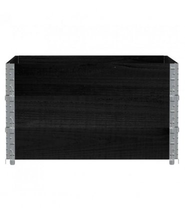 vidaXL Garden Planter Black 100x100 cm Solid Wood Pine — Size: 100 x 100 x 60.5 cm