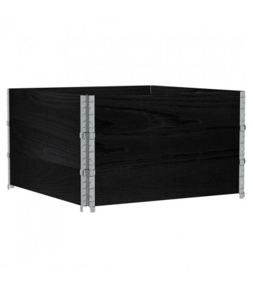 vidaXL Garden Planter Black 100x100 cm Solid Wood Pine — Size: 100 x 100 x 60.5 cm