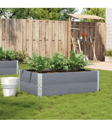 vidaXL Garden Planter Grey 120x80 cm Solid Wood Pine — Size: 120 x 80 x 41 cm