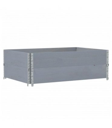 vidaXL Garden Planter Grey 120x80 cm Solid Wood Pine — Size: 120 x 80 x 41 cm