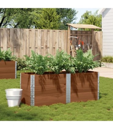 vidaXL Garden Planter Brown 150x50 cm Solid Wood Pine — Colour: dark brown, Size: 150 x 50 x 60.5 cm