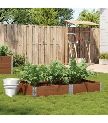vidaXL Garden Planter Brown 150x100 cm Solid Wood Pine — Colour: dark brown, Size: 150 x 100 x 21.5 cm