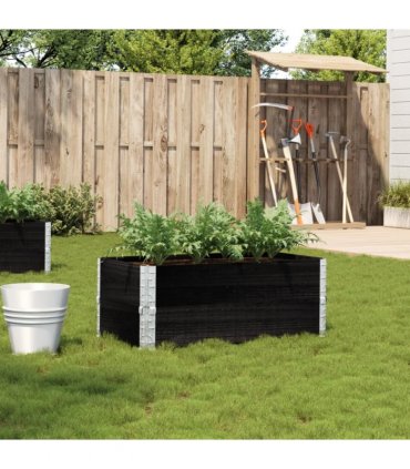 vidaXL Garden Planter Black 100x50 cm Solid Wood Pine — Size: 100 x 50 x 41 cm