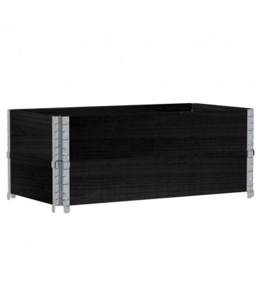 vidaXL Garden Planter Black 100x50 cm Solid Wood Pine — Size: 100 x 50 x 41 cm