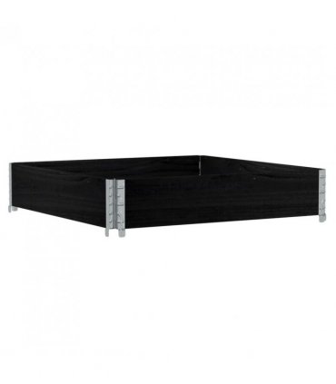 vidaXL Garden Planter Black 100x100 cm Solid Wood Pine — Size: 100 x 100 x 21.5 cm