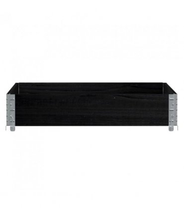 vidaXL Garden Planter Black 100x100 cm Solid Wood Pine — Size: 100 x 100 x 21.5 cm