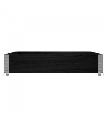 vidaXL Garden Planter Black 100x100 cm Solid Wood Pine — Size: 100 x 100 x 21.5 cm