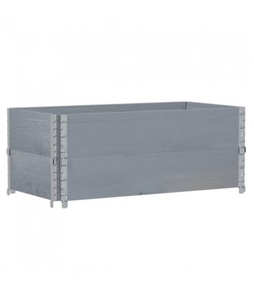 vidaXL Garden Planter Grey 100x50 cm Solid Wood Pine — Size: 100 x 50 x 41 cm