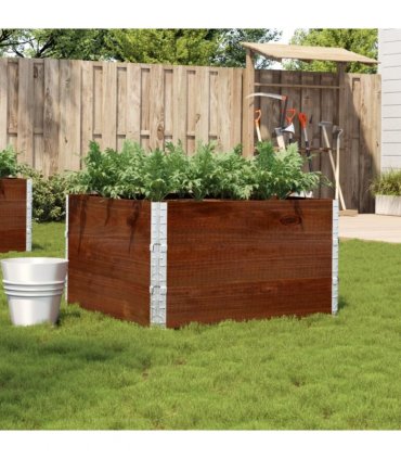 vidaXL Garden Planter Brown 100x100 cm Solid Wood Pine — Colour: dark brown, Size: 100 x 100 x 60.5 cm