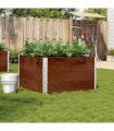 vidaXL Garden Planter Brown 100x100 cm Solid Wood Pine — Colour: dark brown, Size: 100 x 100 x 60.5 cm