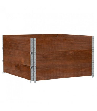 vidaXL Garden Planter Brown 100x100 cm Solid Wood Pine — Colour: dark brown, Size: 100 x 100 x 60.5 cm