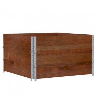 vidaXL Garden Planter Brown 100x100 cm Solid Wood Pine — Colour: dark brown, Size: 100 x 100 x 60.5 cm