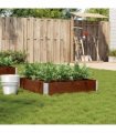 vidaXL Garden Planter Brown 100x100 cm Solid Wood Pine — Colour: dark brown, Size: 100 x 100 x 21.5 cm