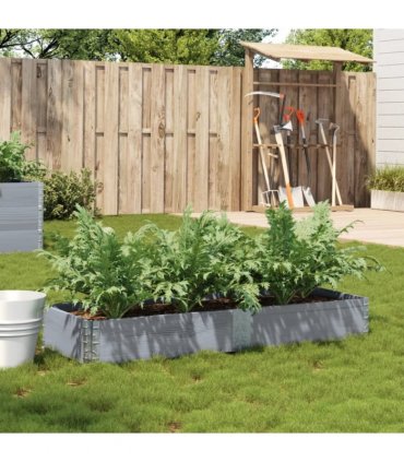 vidaXL Garden Planter Grey 150x50 cm Solid Wood Pine — Size: 150 x 50 x 21.5 cm