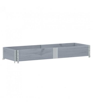 vidaXL Garden Planter Grey 150x50 cm Solid Wood Pine — Size: 150 x 50 x 21.5 cm